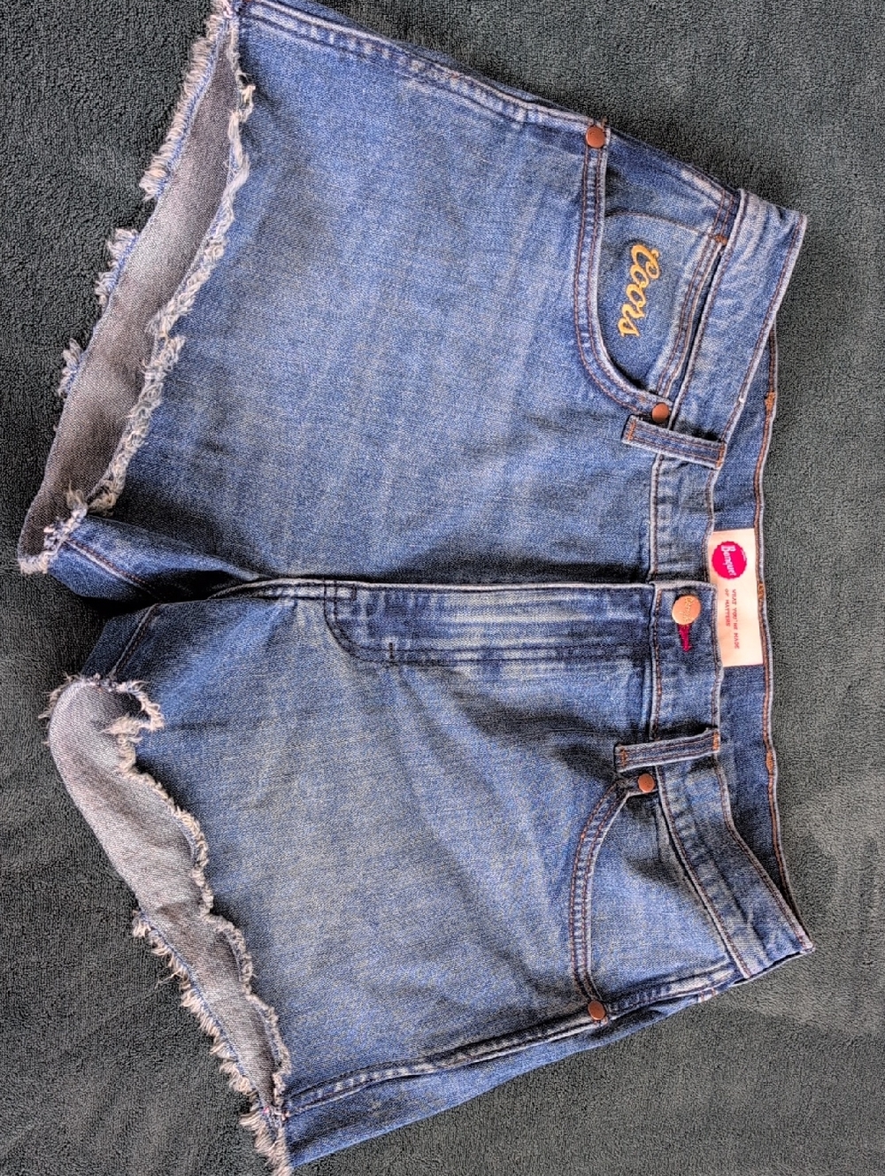 Wrangler Medium Blue Frayed Hem Denim Shorts - Picture 1 of 4